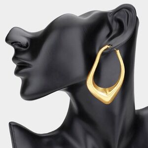 Bold Gold Teardrop Hoop Earrings